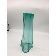 Green Irregular Color Spring Glass Vase/Flower Vase Cold cut rim Glass Craft by Human Blown for Home Decoration